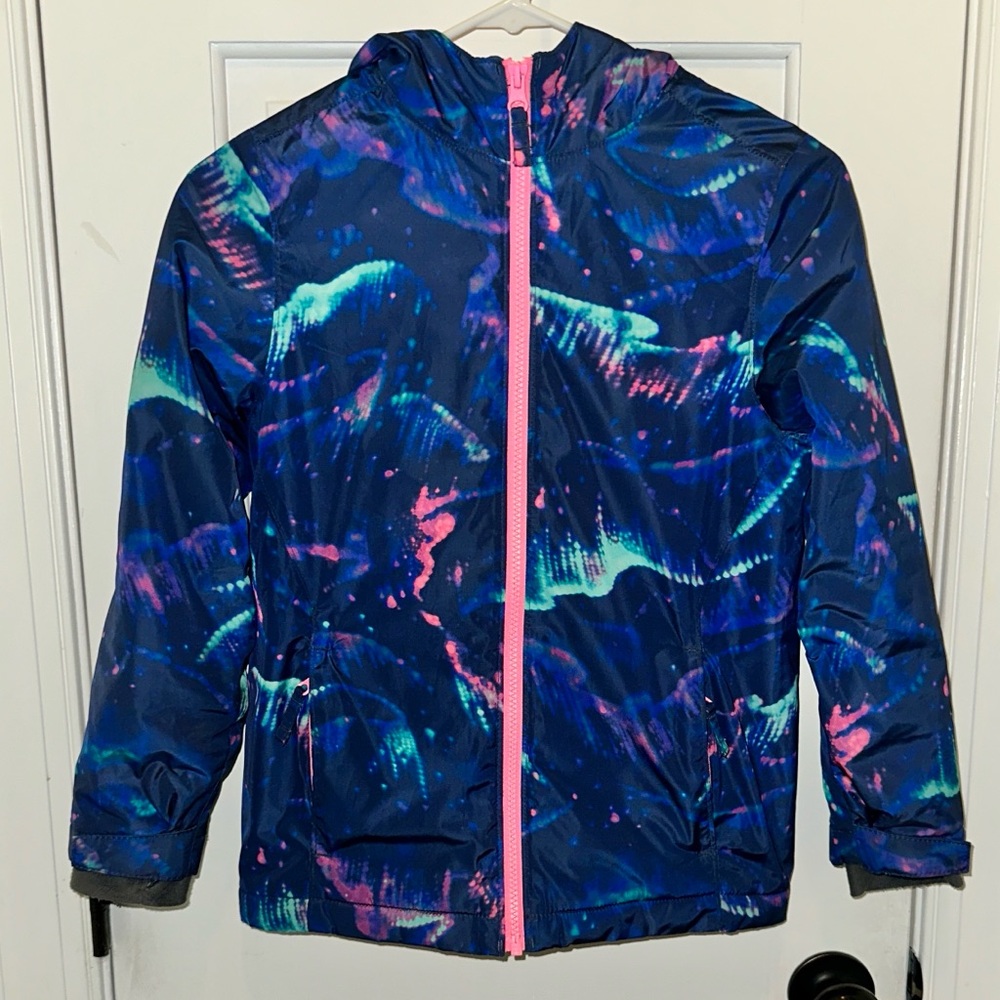 Lands' End Multicolor Jacket Coat with Blue and Pink Size 8 girls